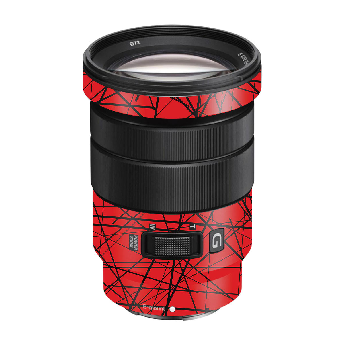 Textured Red Chaos Line Sony E 18-105mm F/4 Camera Lens Skin