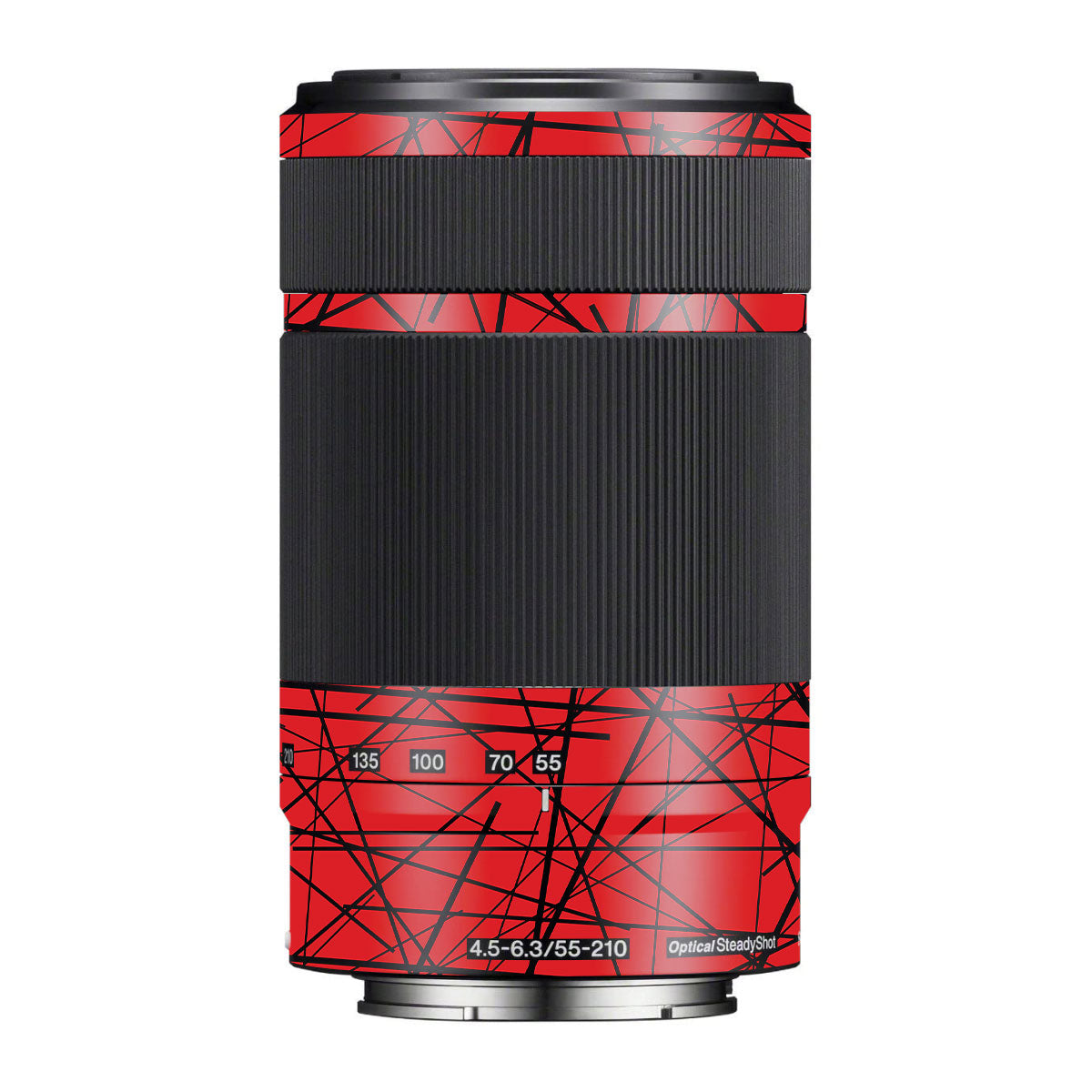 Textured Red Chaos Line Sony E 55-210mm F/4.5-6.3 OSS Camera Lens Skin