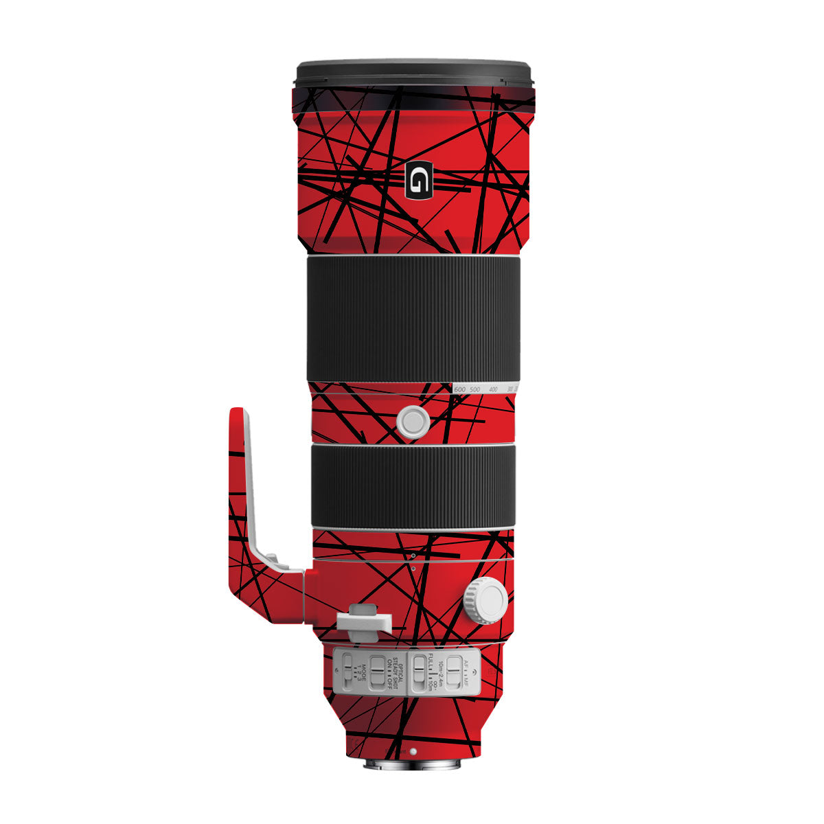 Textured Red Chaos Line Sony FE 200-600mm F/5.6-6.3 G OSS Camera Lens Skin