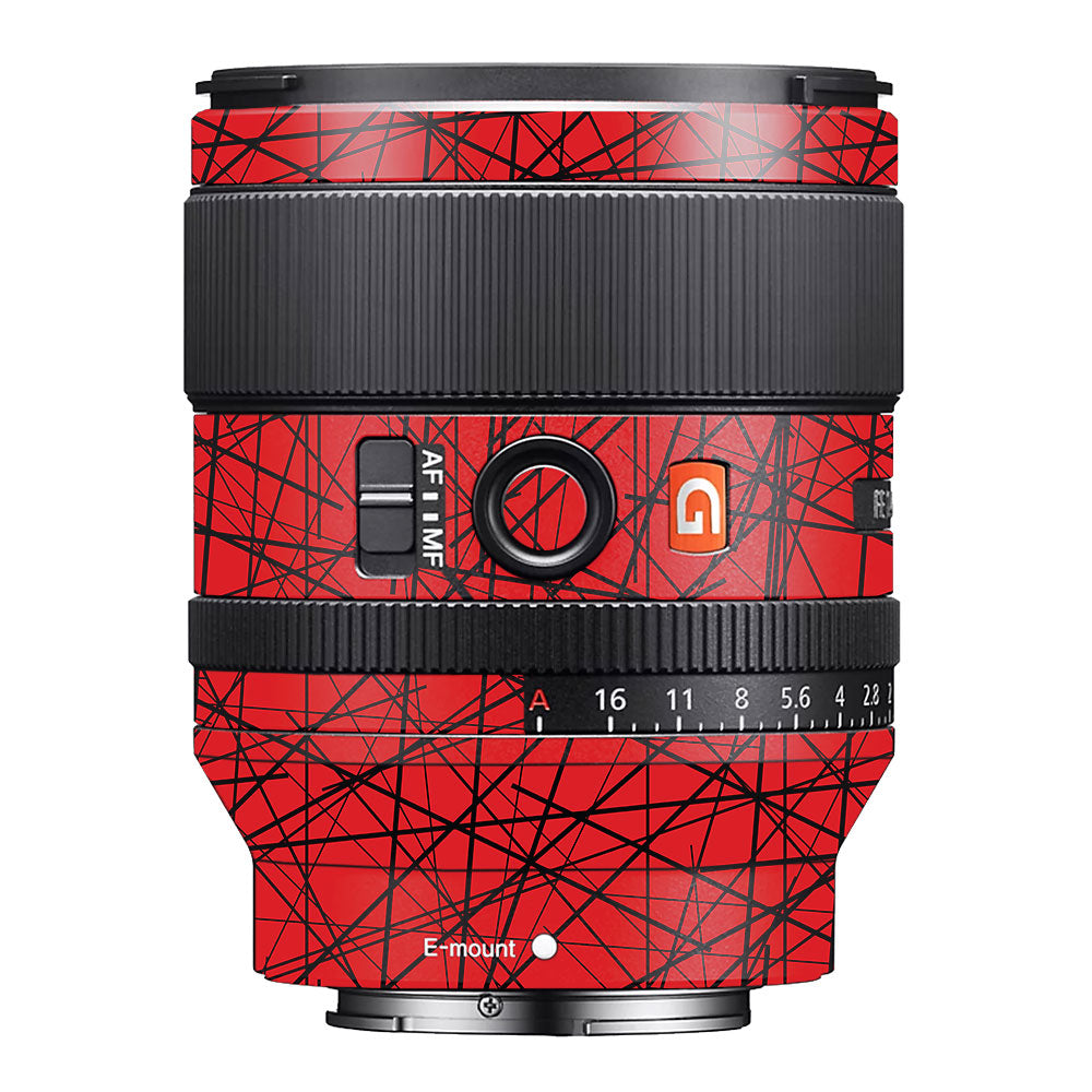 Textured Red Chaos Line Sony FE 35mm f/1.4 GM Camera Lens Skin