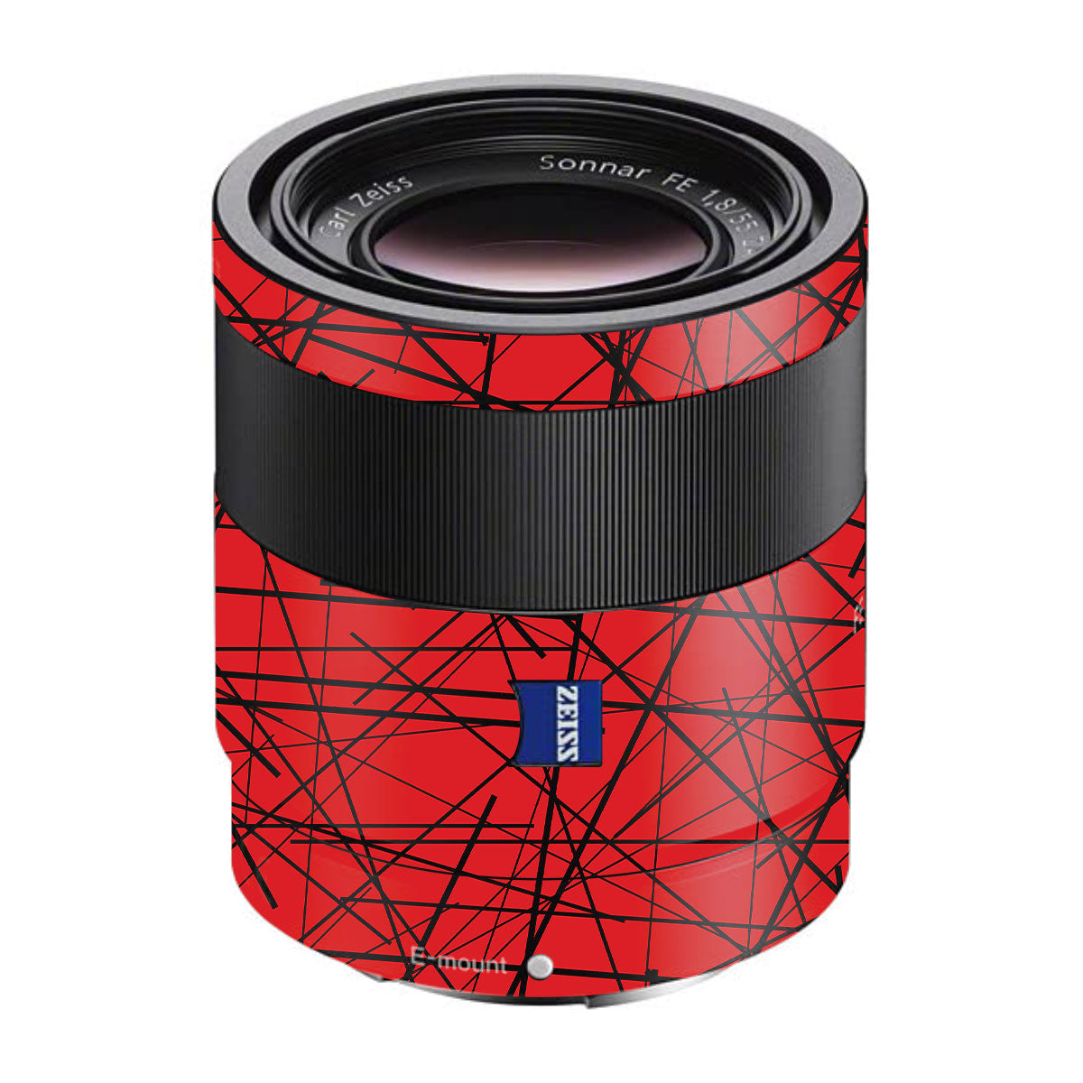 Textured Red Chaos Line Sony FE 55mm F/1.8 ZA Camera Lens Skin