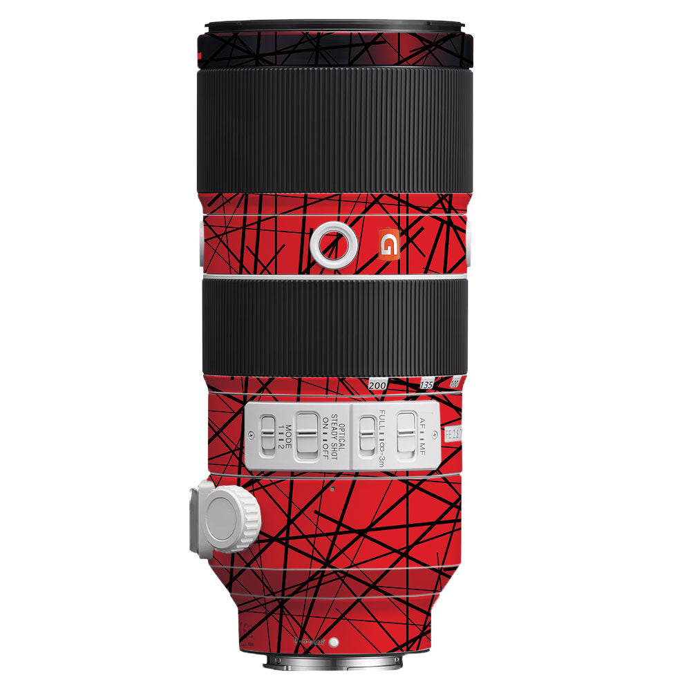 Textured Red Chaos Line Sony FE 70-200mm f/2.8 GM OSS Camera Lens Skin