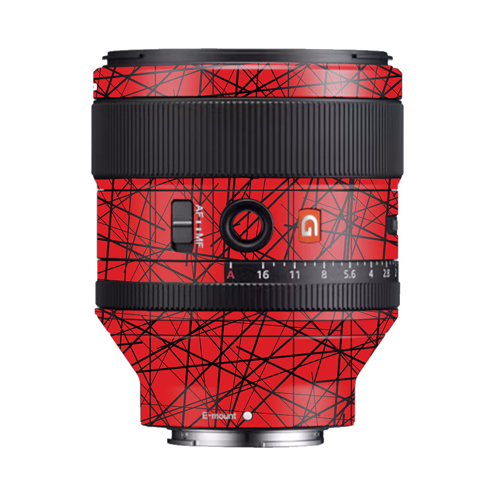Textured Red Chaos Line Sony FE 85mm F/1.4 GM II Camera Lens Skin