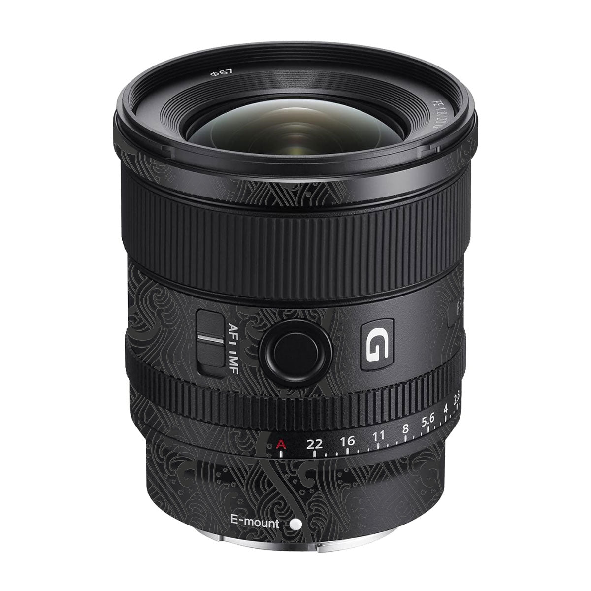 Textured Matte Charcoal Sony FE 20mm F/1.8 G Camera Lens Skin