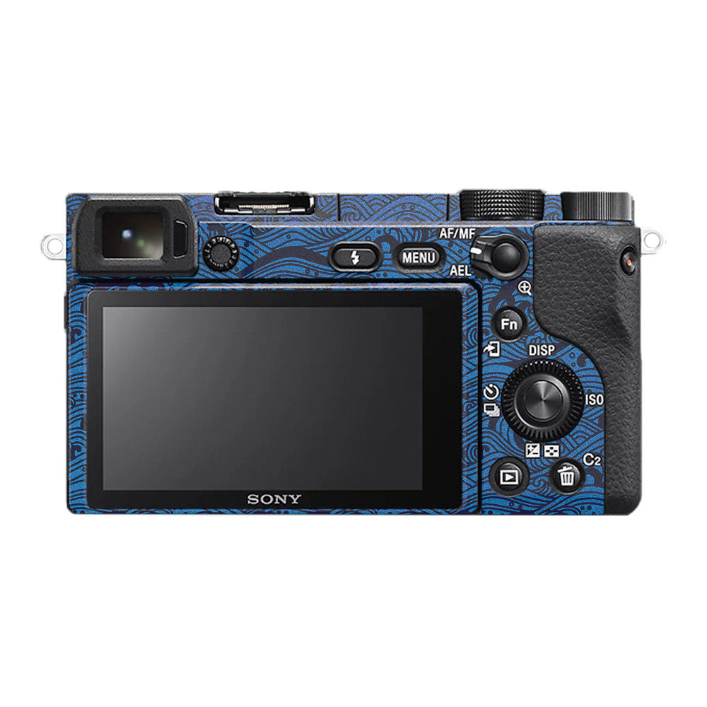 Textured Ocean Wave Blue Sony A6400 Camera Skin