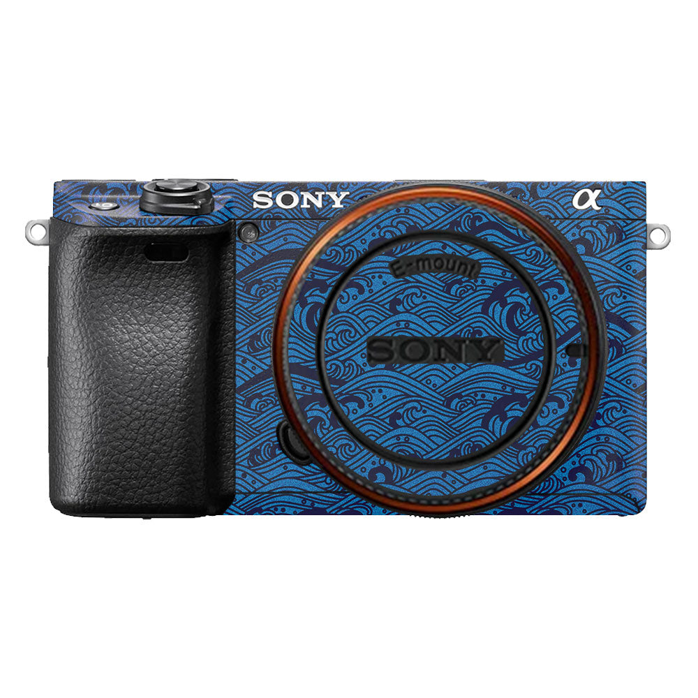 Textured Ocean Wave Blue Sony A6400 Camera Skin