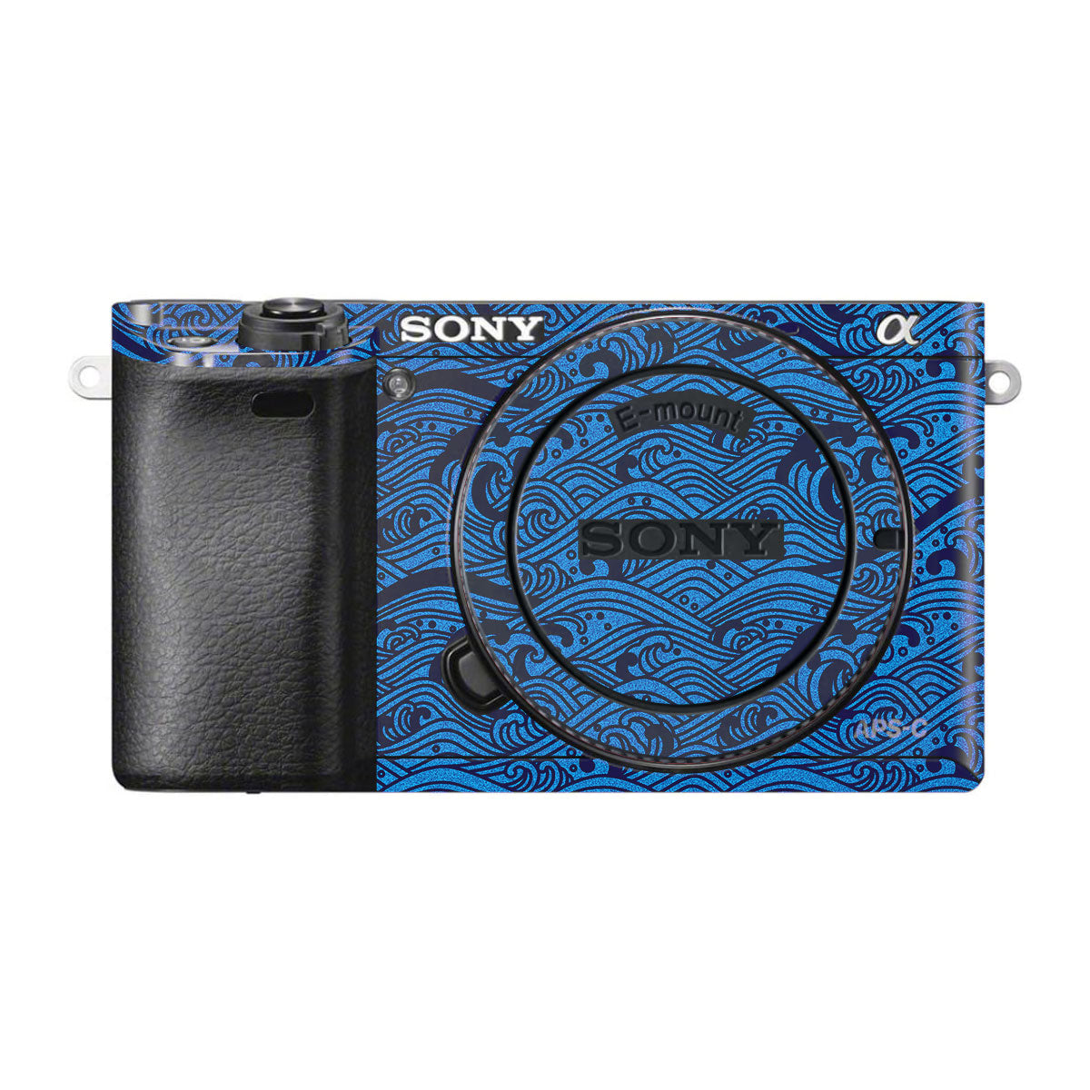 Textured Ocean Wave Blue Sony A6500 Camera Skins