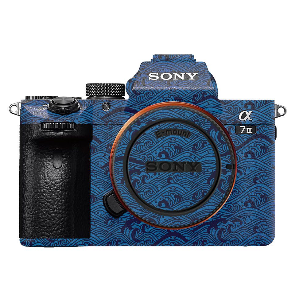 Textured Ocean Wave Blue Sony A7MIII Camera Skin