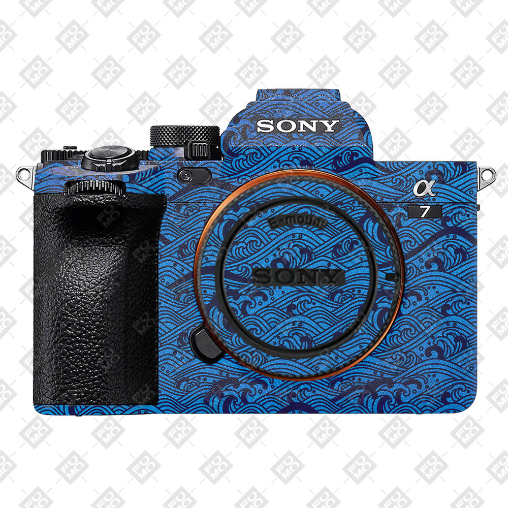 Textured Ocean Wave Blue Sony A7MIV Camera Skin
