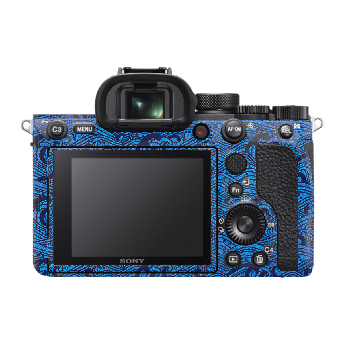 Textured Ocean Wave Blue Sony A7RV Camera Skin