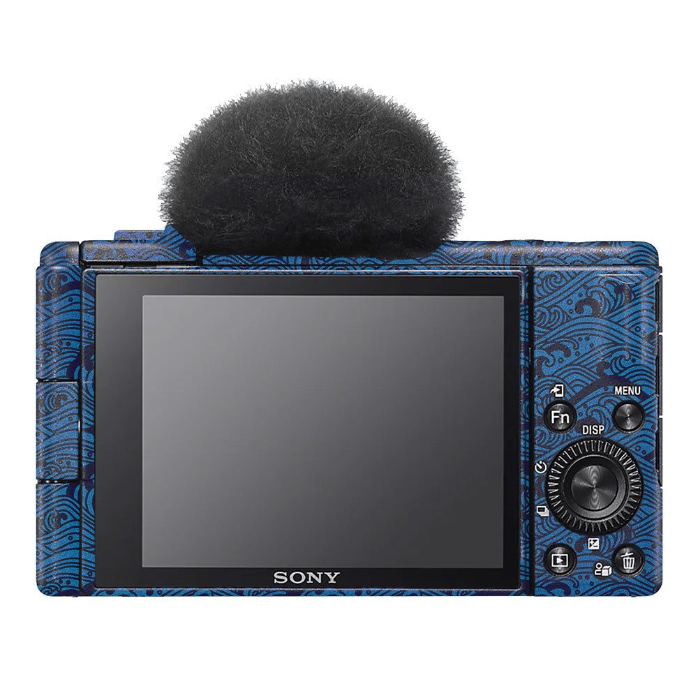 Textured Ocean Wave Blue Sony ZV-1F Camera Skin