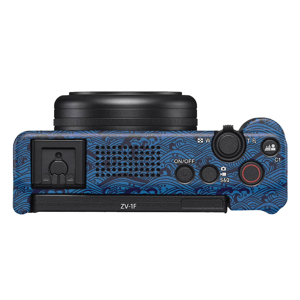 Textured Ocean Wave Blue Sony ZV-1F Camera Skin