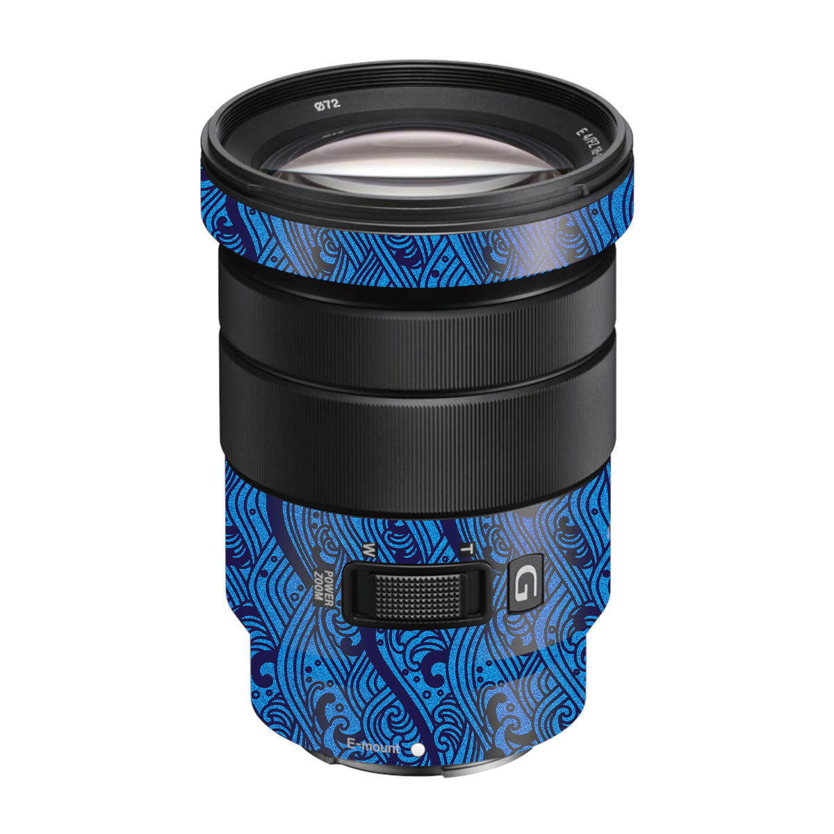 Textured Ocean Wave Blue Sony E 18-105mm F/4 Camera Lens Skin