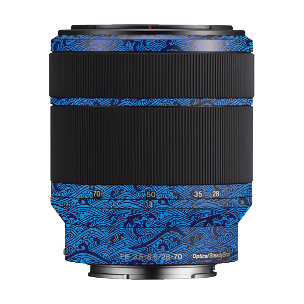 Textured Ocean Wave Blue Sony FE 28-70mm f/3.5–5.6 OSS Camera Lens Skin
