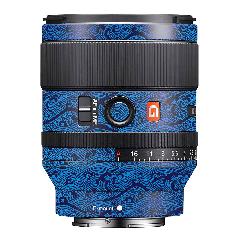 Textured Ocean Wave Blue Sony FE 35mm f/1.4 GM Camera Lens Skin