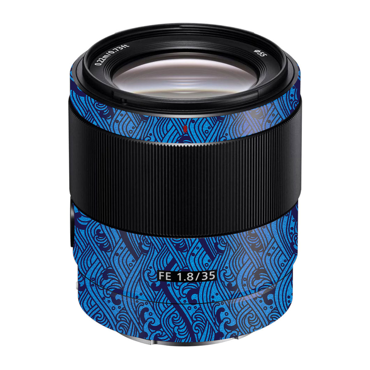 Textured Ocean Wave Blue Sony FE 35mm F/1.8 Camera Lens Skin