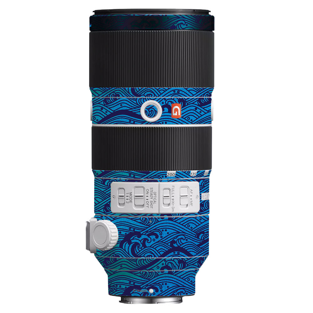 Textured Ocean Wave Blue Sony FE 70–200mm f/2.8 GM OSS Camera Lens Skin