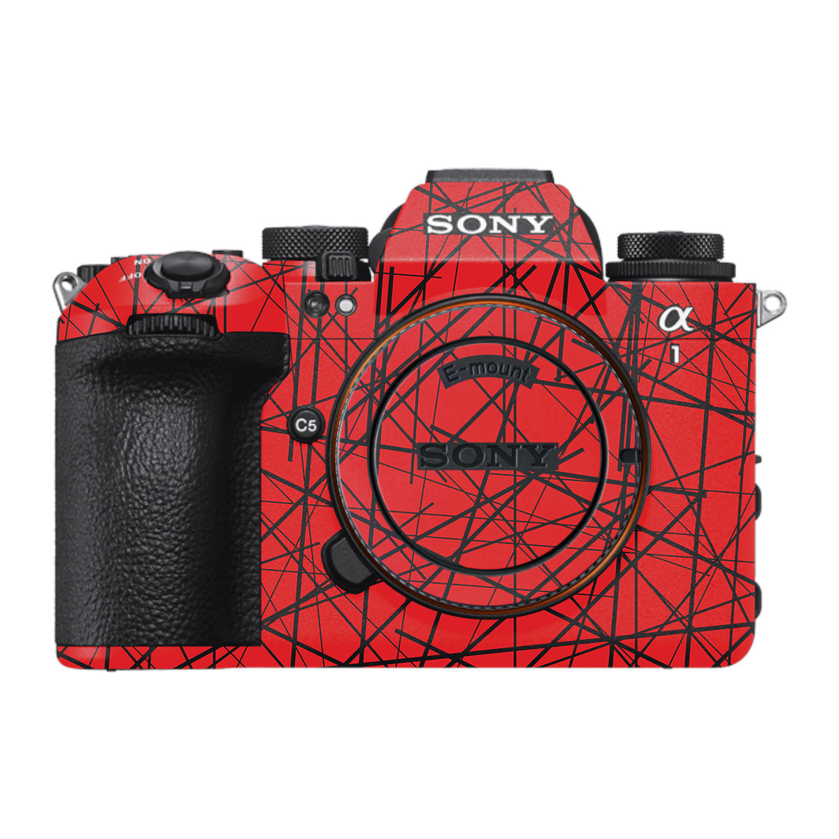 Textured Red Chaos Line Sony A1 Mark II Camera Skin