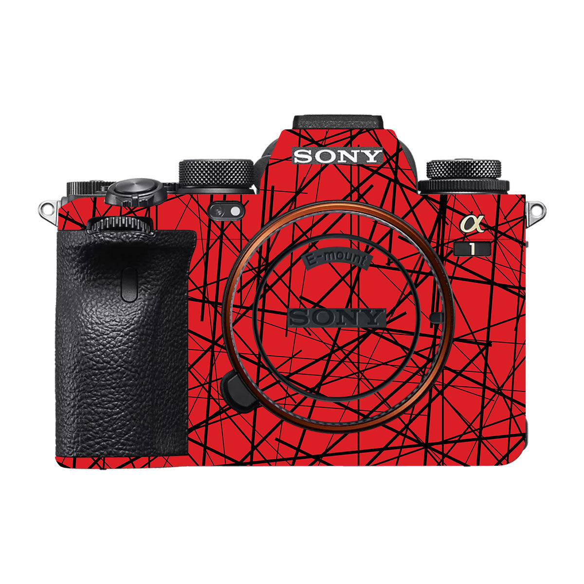 Textured Red Chaos Line Sony A1 Camera Skin