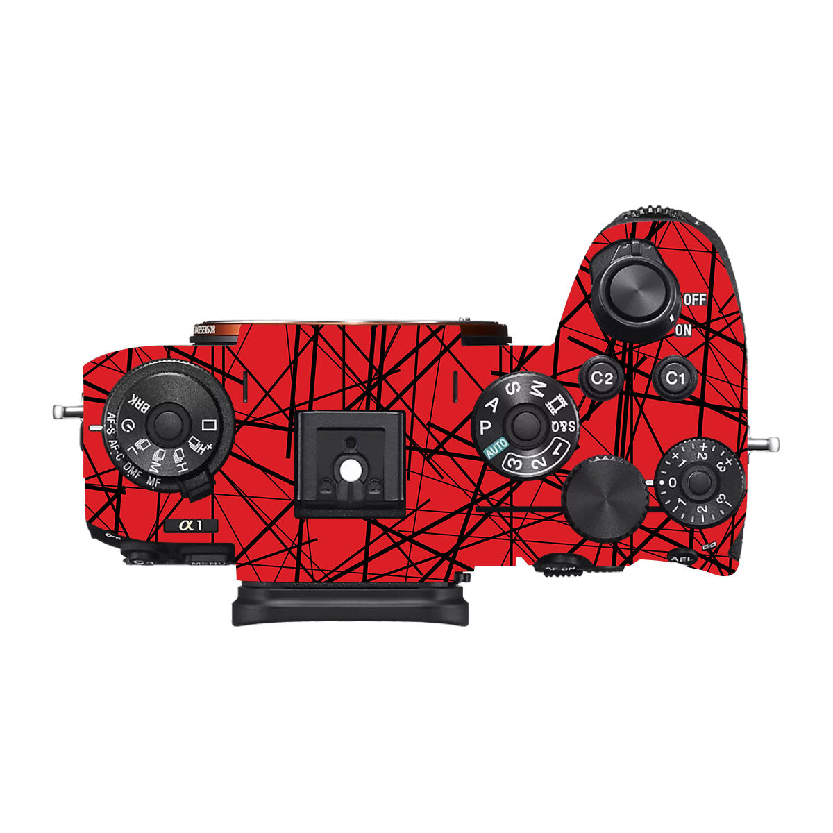 Textured Red Chaos Line Sony A1 Camera Skin