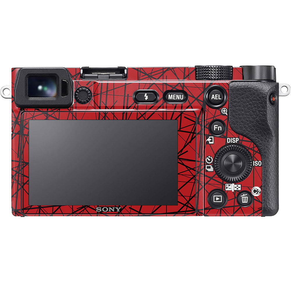 Textured Red Chaos Line Sony A6100 Camera Skin