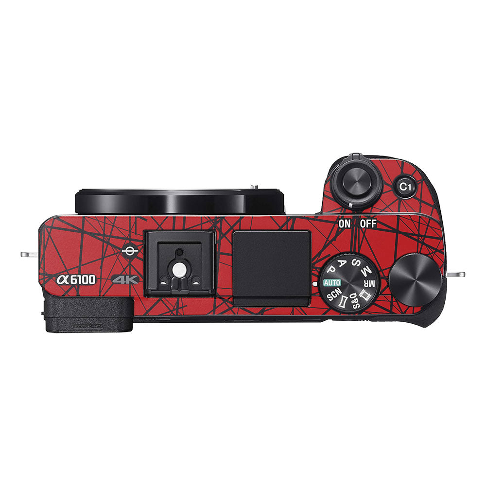 Textured Red Chaos Line Sony A6100 Camera Skin