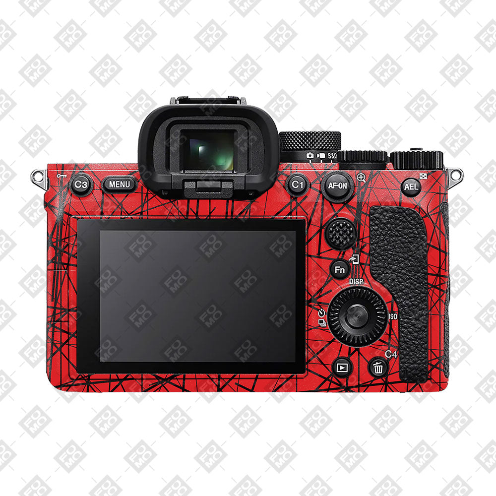 Textured Red Chaos Line Sony A7MIV Camera Skin