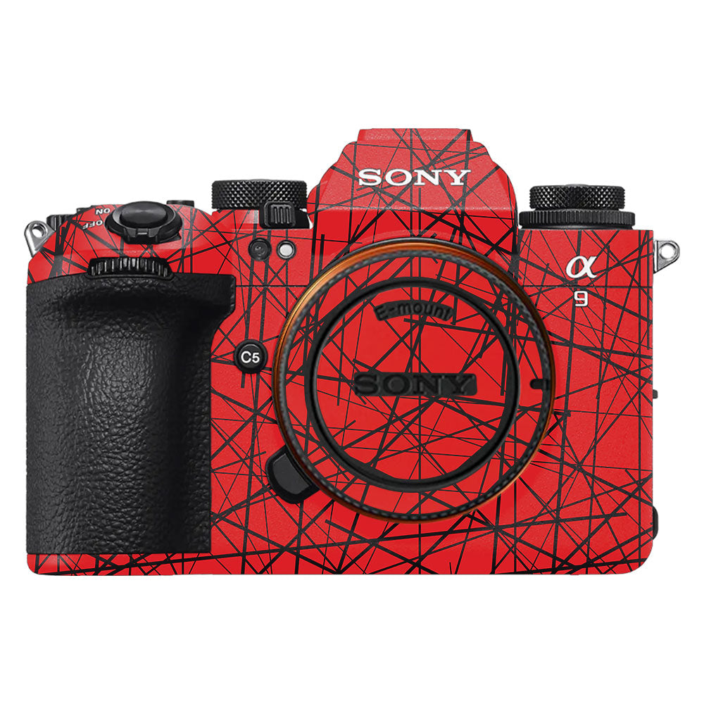 Textured Red Chaos Line Sony A9III Camera Skin