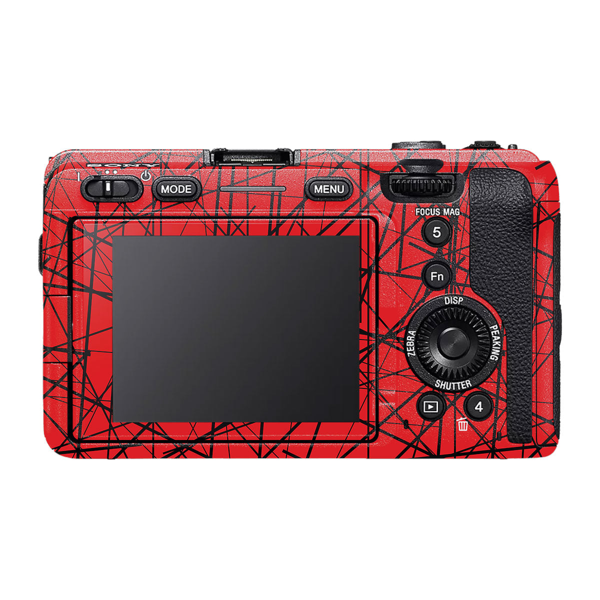 Textured Red Chaos Line Sony FX30 Camera Skin