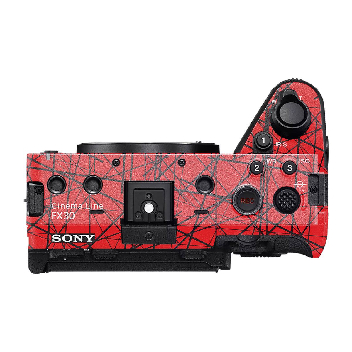 Textured Red Chaos Line Sony FX30 Camera Skin