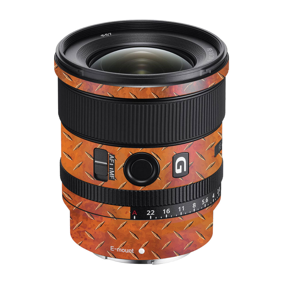 Textured Rust Forge Sony FE 20mm F/1.8 G Camera Lens Skin