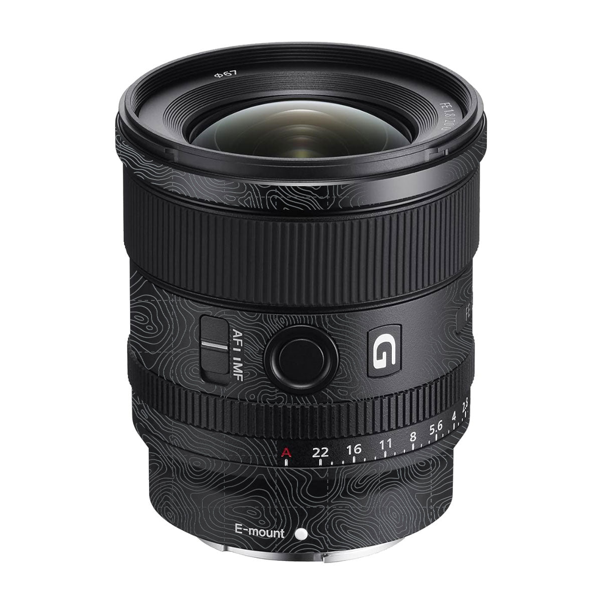 Textured Stealth Slate Sony FE 20mm F/1.8 G Camera Lens Skin