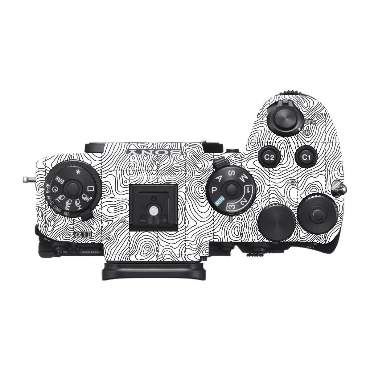 Textured Topo Flow Sony A1 Mark II Camera Skin