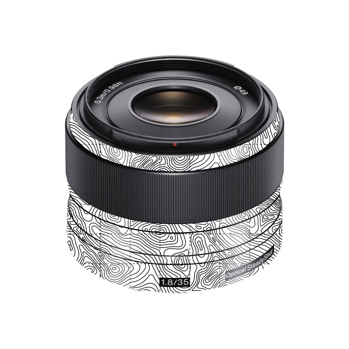 Textured Topo Flow Sony E 35mm F/1.8 Camera Lens Skin