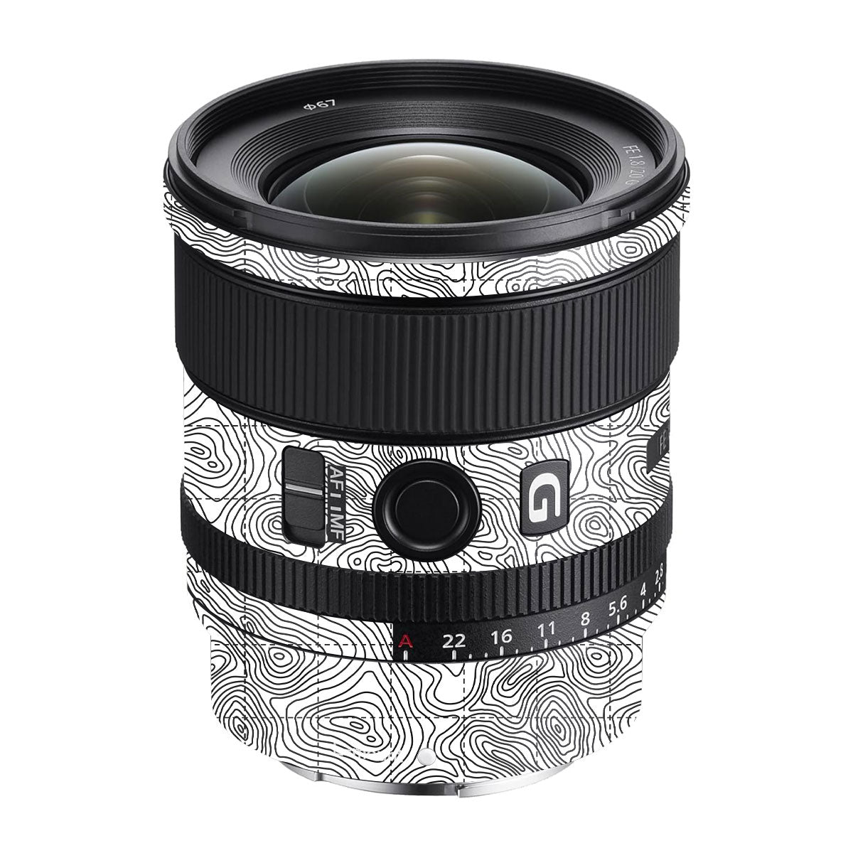 Textured Topo Flow Sony FE 20mm F/1.8 G Camera Lens Skin