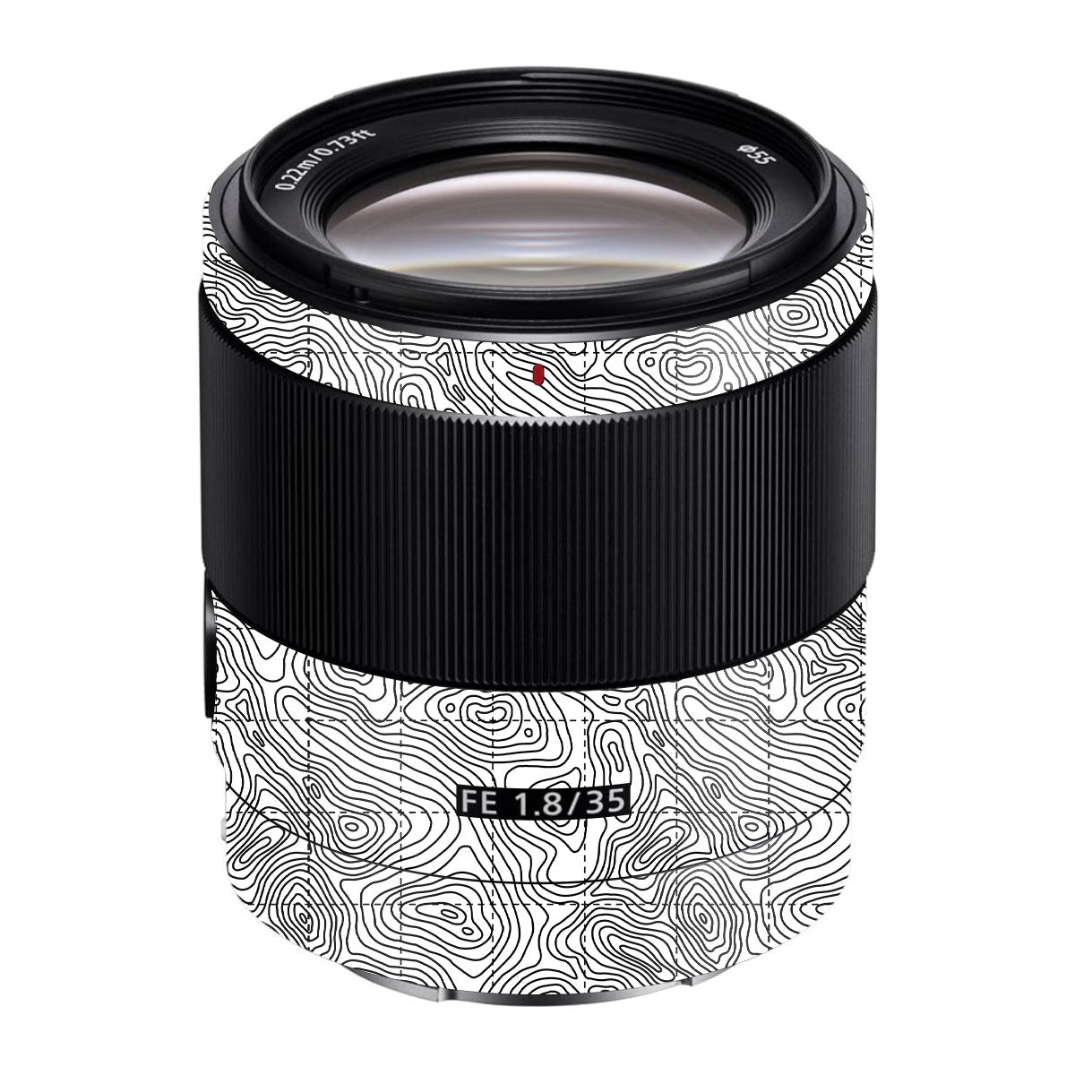 Textured Topo Flow Sony FE 35mm F/1.8 Camera Lens Skin