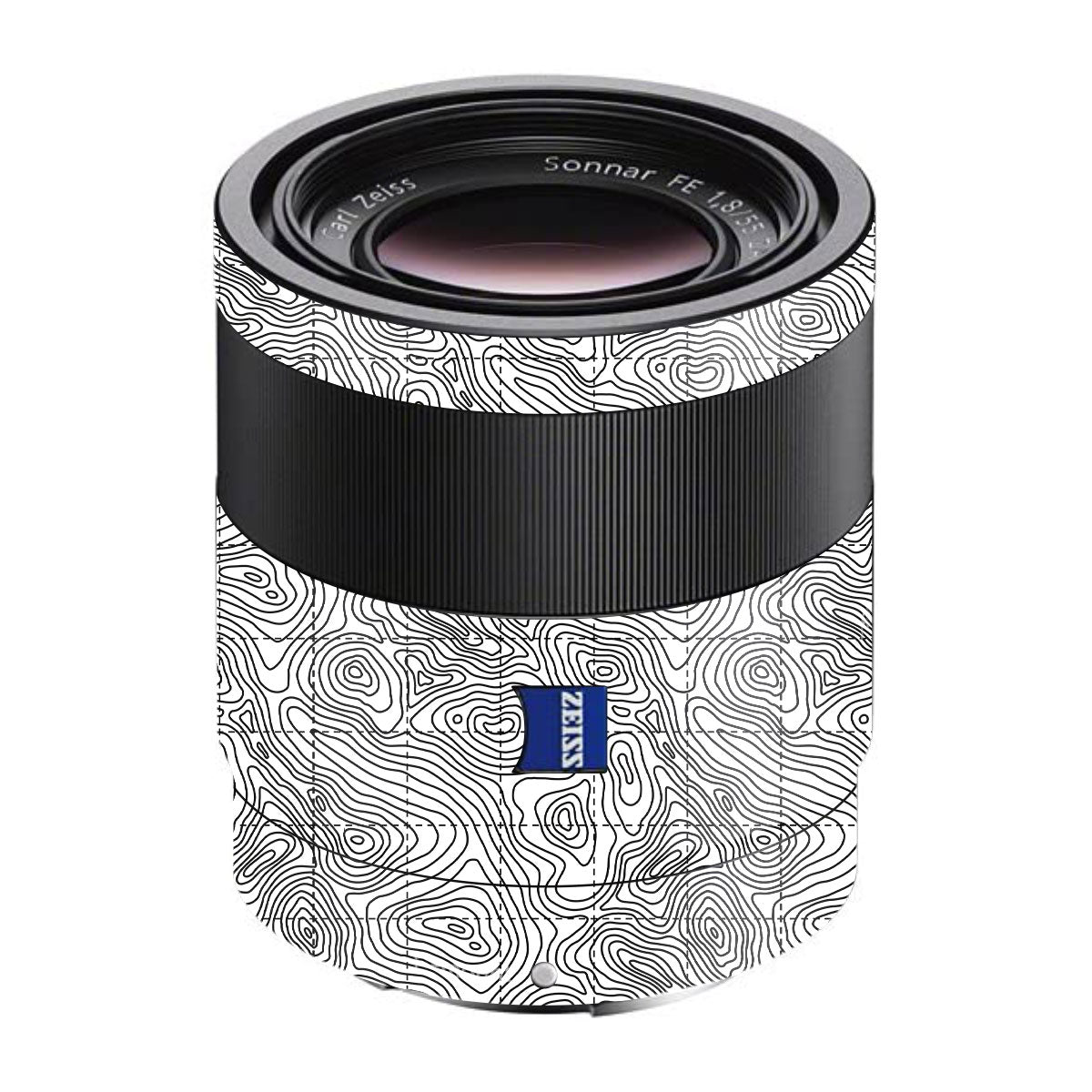 Textured Topo Flow Sony FE 55mm F/1.8 ZA Camera Lens Skin
