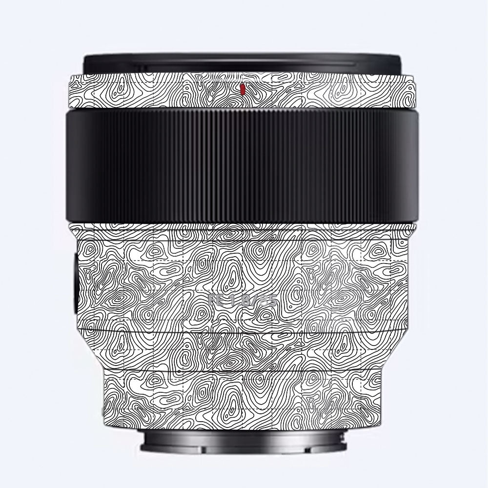 Textured Topo Flow Sony FE 85mm f/1.8 Camera Lens Skin