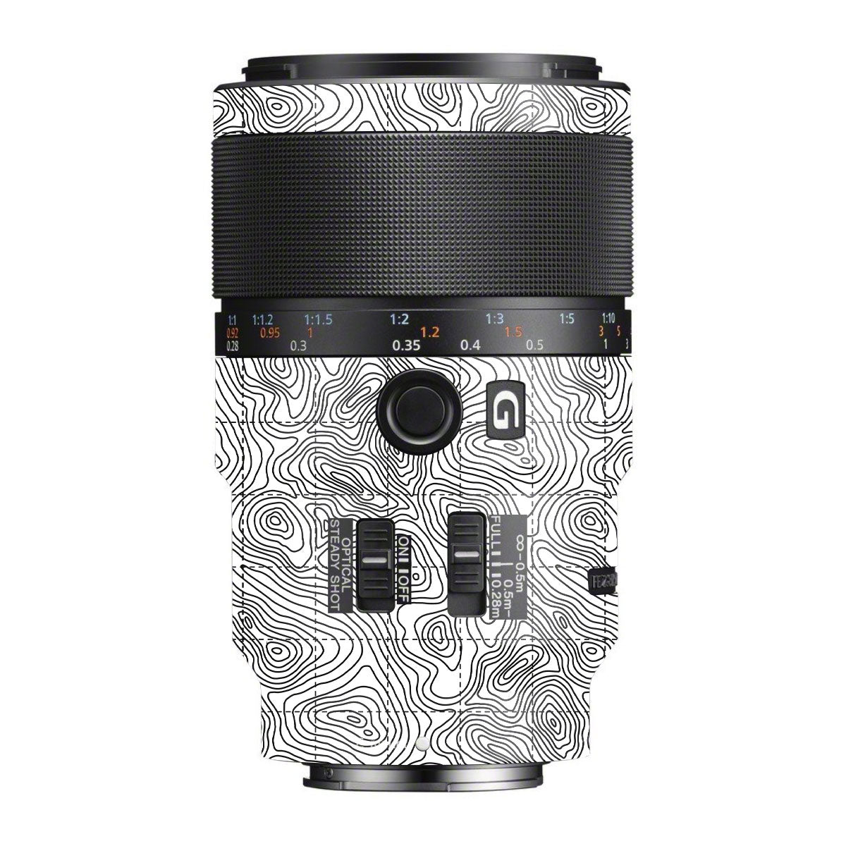 Textured Topo Flow Sony FE 90mm F/2.8 Macro OSS Camera Lens Skin
