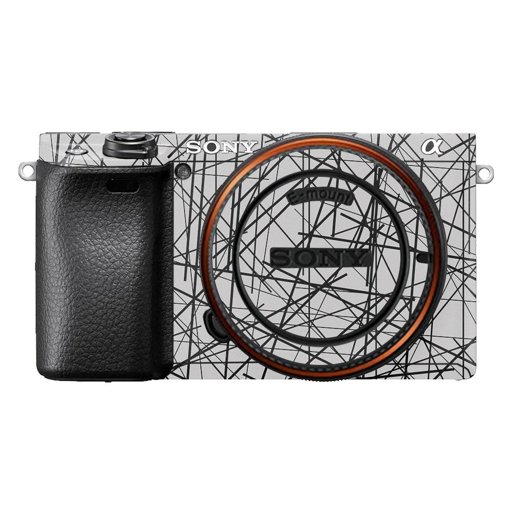 Textured White Chaos Line Sony A6400 Camera Skin