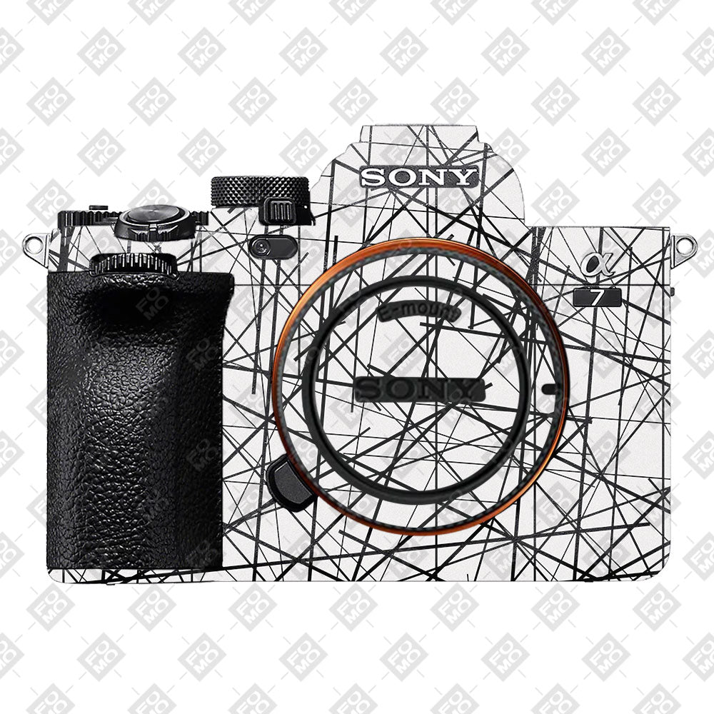 Textured White Chaos Line Sony A7MIV Camera Skin