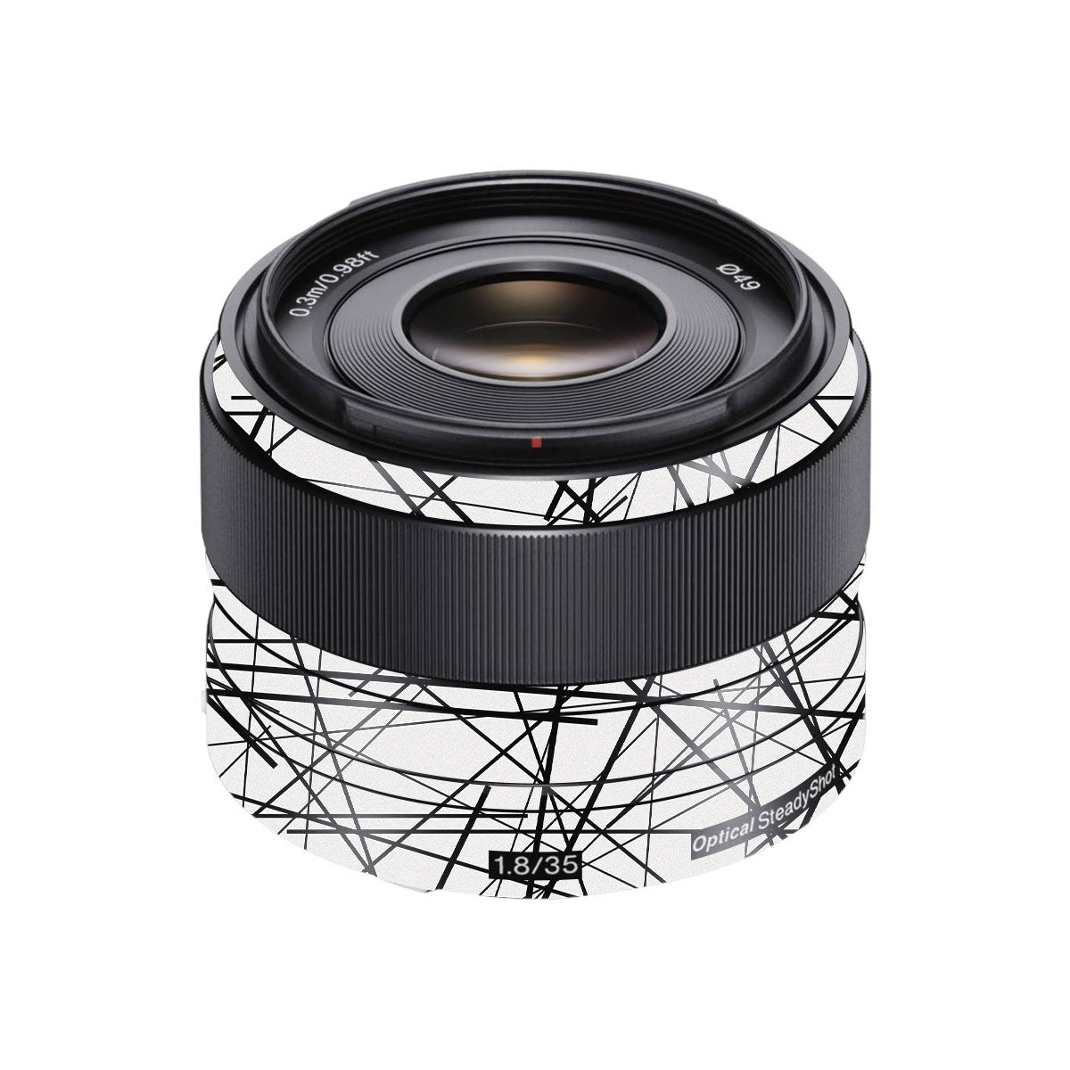 Textured White Chaos Line Sony E 35mm F/1.8 Camera Lens Skin