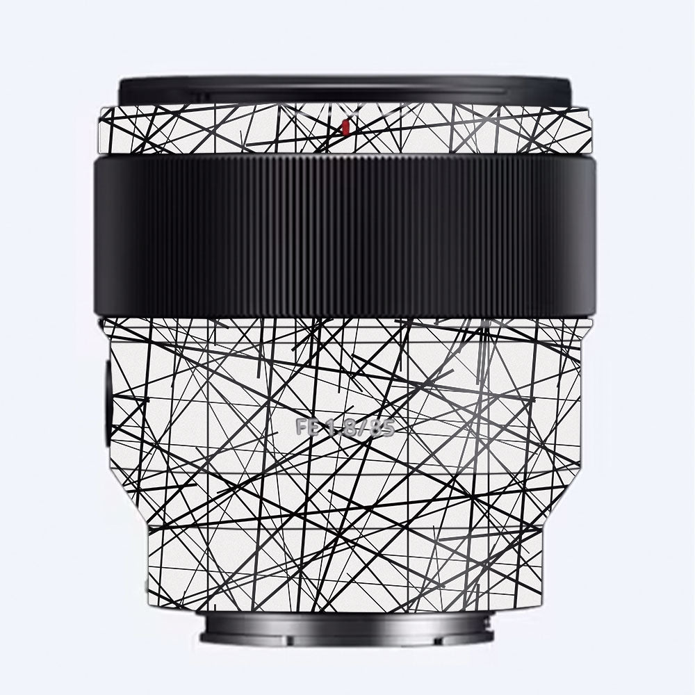 Textured White Chaos Line Sony FE 85mm f/1.8 Camera Lens Skin