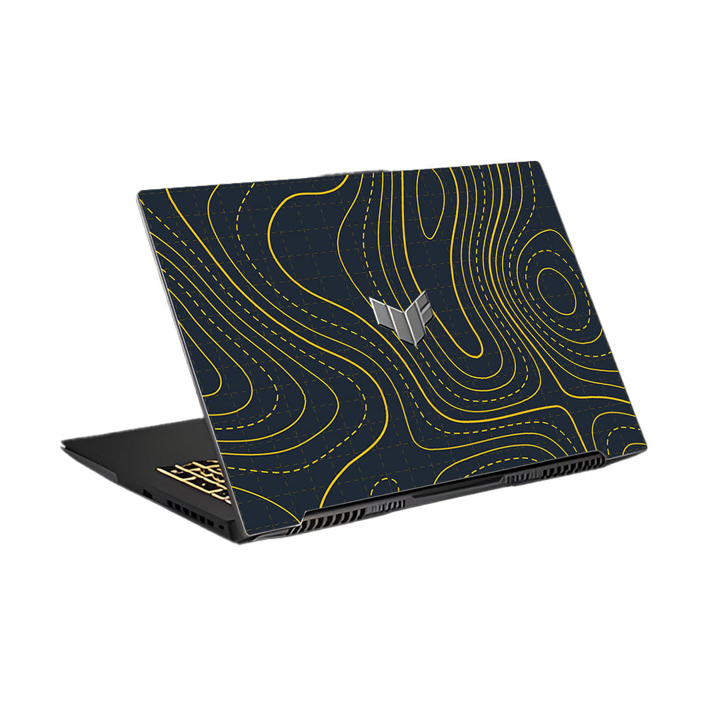 Yellow Contour Lines Asus TUF Gaming F17 FX707Z Laptop Skin