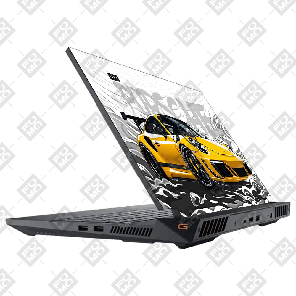 Porsche 911 Yellow Blaze Dell G15 5520, 5530 Laptop Skin