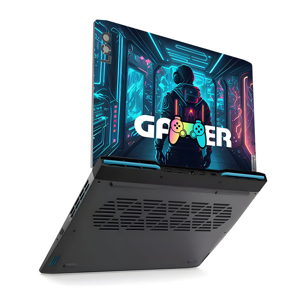 Gamer in Glowing Background Lenovo LOQ 2023 15IRH8, 15APH8 Laptop Skin