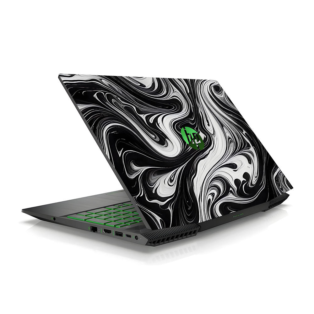 Black and White Marble HP Pavilion Gaming 15 CX Series Laptop Skin