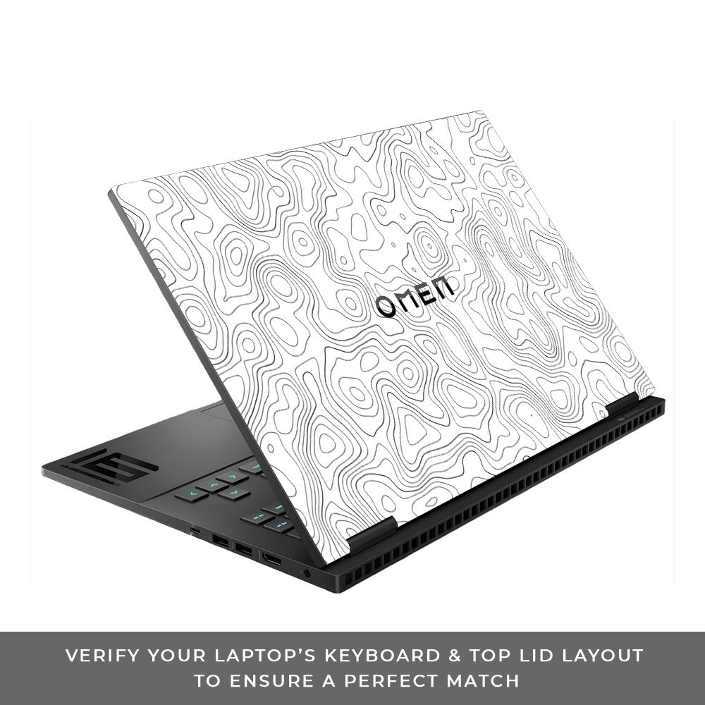 White Contour Design HP Omen Gaming 16 Laptop Skin