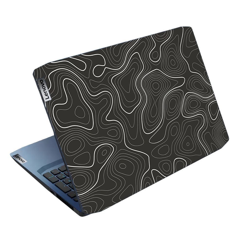 Grayscale Topographic Lines Lenovo Ideapad Gaming 3 15ARH05 and 15IMH05 Laptop Skin