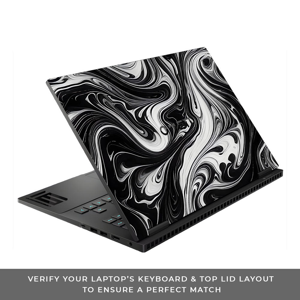 Black and White Marble HP Omen Gaming 16 Laptop Skin